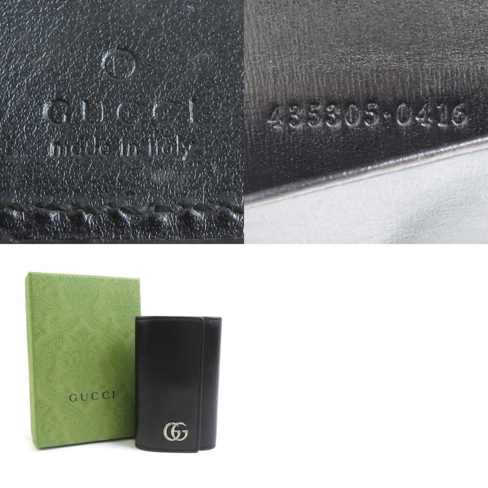 GUCCI Key Case Leather Black Men's Women's 435305 56107a - Picture 5 of 5
